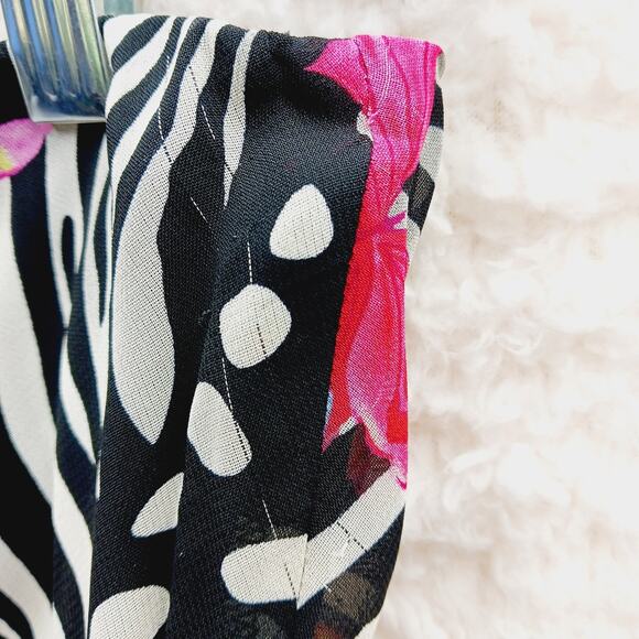 Skirt Midi Ceduxion Zebra Butterfly Orange Pink Midi Boho Y2K Whimsycore Size L - Picture 6 of 12